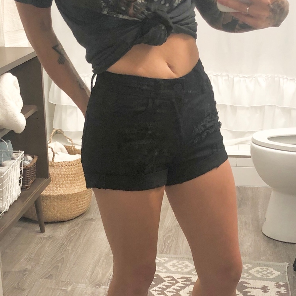 Kancan Los Angeles high waisted distressed shorts